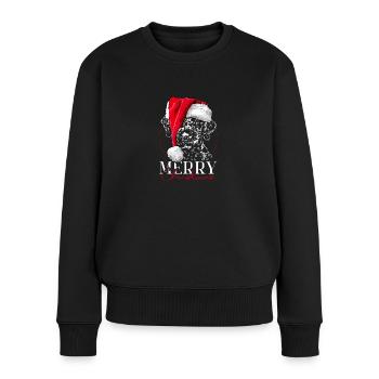 Santa LAGOTTO ROMAGNOLO Merry Christmas Wilsigns - Frauen Premium Bio Pullover - Schwarz - Vorne - Julia (174cm)