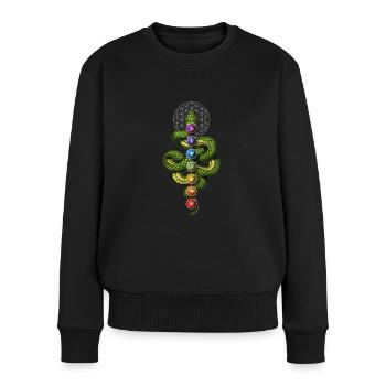 Kundalini-Chakren - Frauen Premium Bio Pullover - Schwarz - Vorne - Julia (174cm)