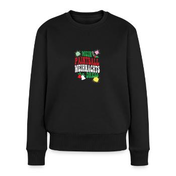 Weihnachten Paintball Spielerin Paintballspielerin - Frauen Premium Bio Pullover - Schwarz - Vorne - Julia (174cm)