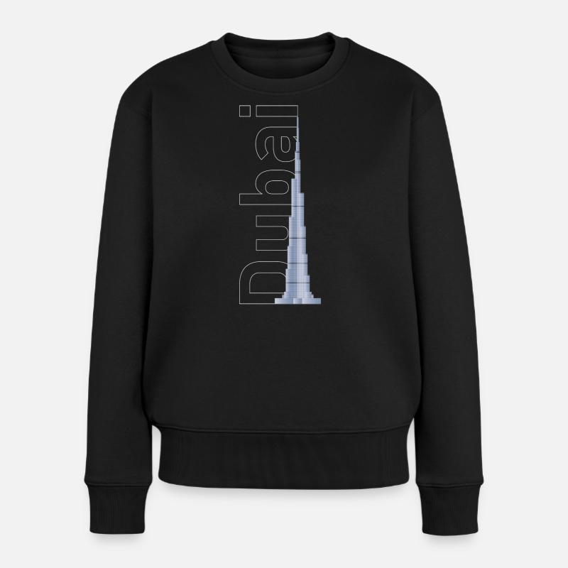 Dubai Skyline – Burj Khalifa - Frauen Premium Bio Pullover - Schwarz