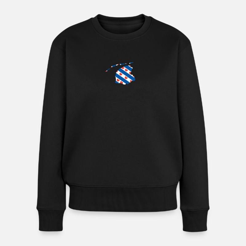 Fries Hart - Frauen Premium Bio Pullover - Schwarz