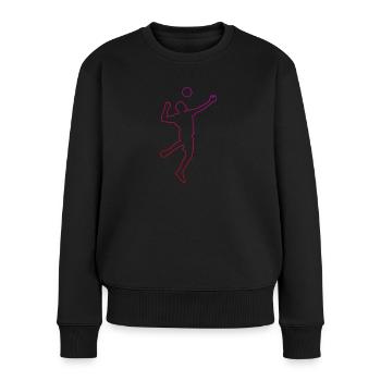 Fistball Herren Volleyball Faustballspieler - Frauen Premium Bio Pullover - Schwarz - Vorne - Julia (174cm)
