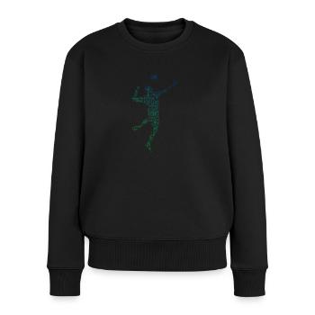 Fistball Damen Volleyball Faustballspielen - Frauen Premium Bio Pullover - Schwarz - Vorne - Julia (174cm)
