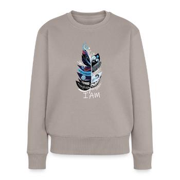 Plume - Pull Premium bio Femme - taupe - Devant - Julia (174cm)