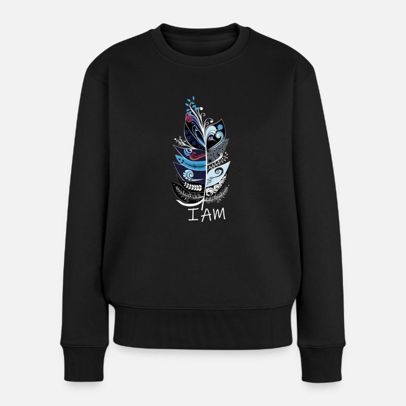 feather - Women's Premium Organic Jumper - black