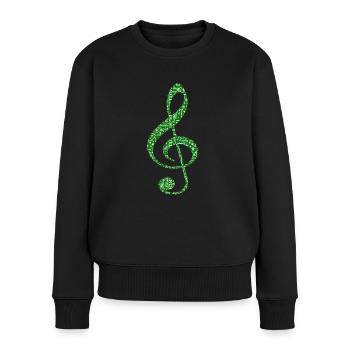 Joyeux Noël en Musique Vert - Pull Premium bio Femme - noir - Devant - Julia (174cm)