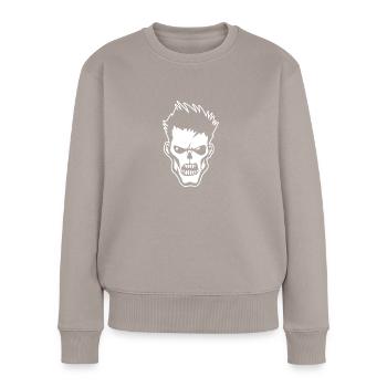 Zombie Untoter Halloween Horror - Frauen Premium Bio Pullover - Taupe - Vorne - Julia (174cm)