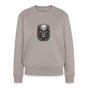 Sinister Roots Unleashed Crâne Morts-vivants Heavy Metal - Pull Premium bio Femme - taupe - Devant - Julia (174cm)