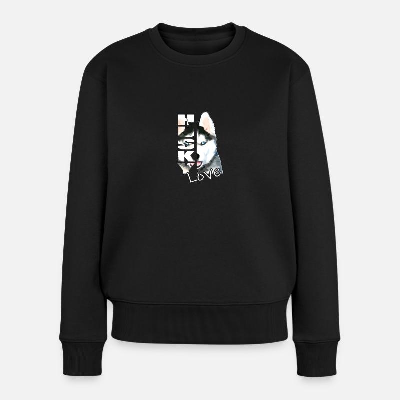 Husky Love - Frauen Premium Bio Pullover - Schwarz