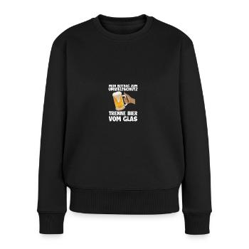JGA Bier Biermarke Beer Fusion Bauch Spruch Lustig - Frauen Premium Bio Pullover - Schwarz - Vorne - Julia (174cm)