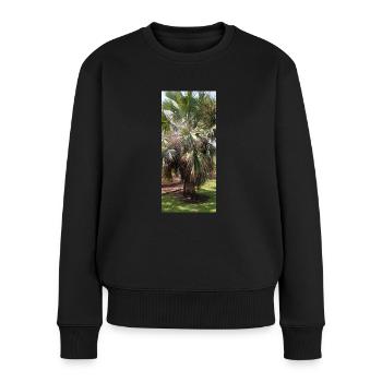 Kanarische schöne Palme - Frauen Premium Bio Pullover - Schwarz - Vorne - Julia (174cm)
