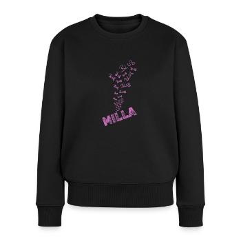 Blubbern Wassersport Wasser Vorname Milla - Frauen Premium Bio Pullover - Schwarz - Vorne - Julia (174cm)