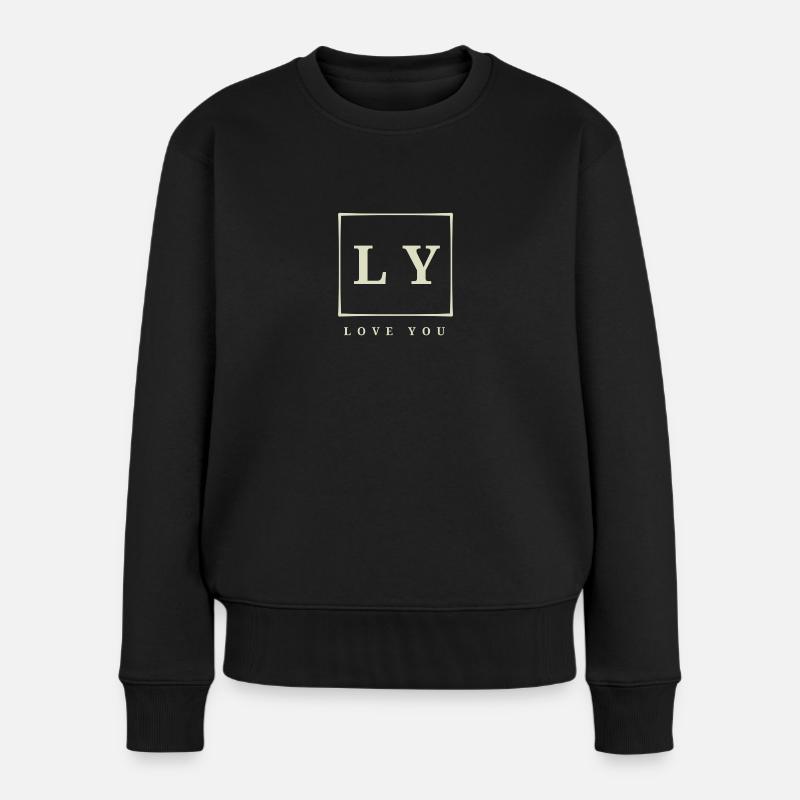 Liebe - Frauen Premium Bio Pullover - Schwarz
