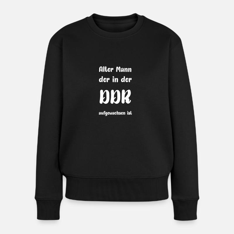 Alter Mann der in der DDR aufgewachsen ist - Frauen Premium Bio Pullover - Schwarz