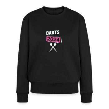 Darts 2024 Darterin Dartspielerin Dart Spiel - Frauen Premium Bio Pullover - Schwarz - Vorne - Julia (174cm)