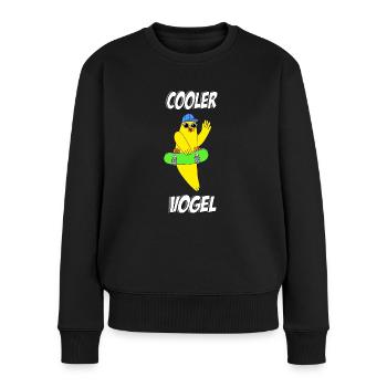 Cooler Vogel - Frauen Premium Bio Pullover - Schwarz - Vorne - Julia (174cm)