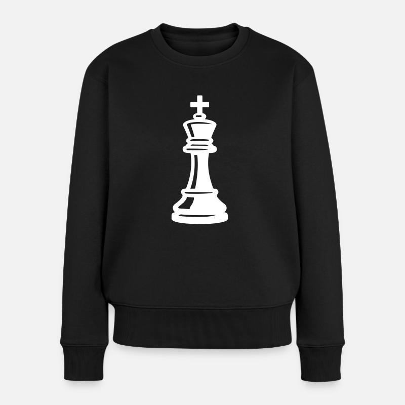 Schach König - Frauen Premium Bio Pullover - Schwarz