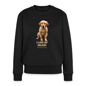 I love my Goldie! - Frauen Premium Bio Pullover - Schwarz - Vorne - Julia (174cm)