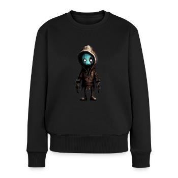 Niedliches Monster - Frauen Premium Bio Pullover - Schwarz - Vorne - Julia (174cm)