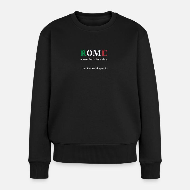 Rome ne s’est pas faite en un jour mais j’y travaille - Pull Premium bio Femme - noir
