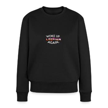 Lesben LGBT Pride Lesbian Rainbow Flag - Frauen Premium Bio Pullover - Schwarz - Vorne - Julia (174cm)