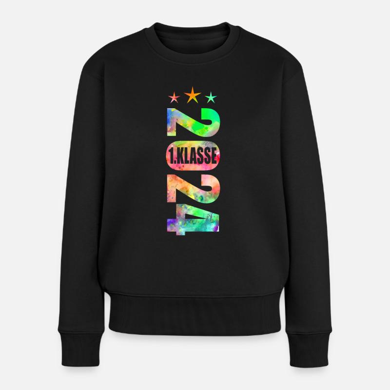 1. Klasse 2024 - Frauen Premium Bio Pullover - Schwarz