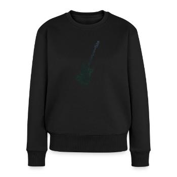 Guitar Gitarrenspieler electronic guitar - Frauen Premium Bio Pullover - Schwarz - Vorne - Julia (174cm)