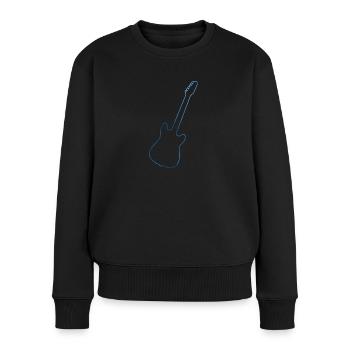 akustische gitarre Damen electronic guitar - Frauen Premium Bio Pullover - Schwarz - Vorne - Julia (174cm)