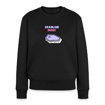"Deadline mode": school, studying and exam apparel - Women's Premium Organic Jumper - black - Front - Julia (174cm)