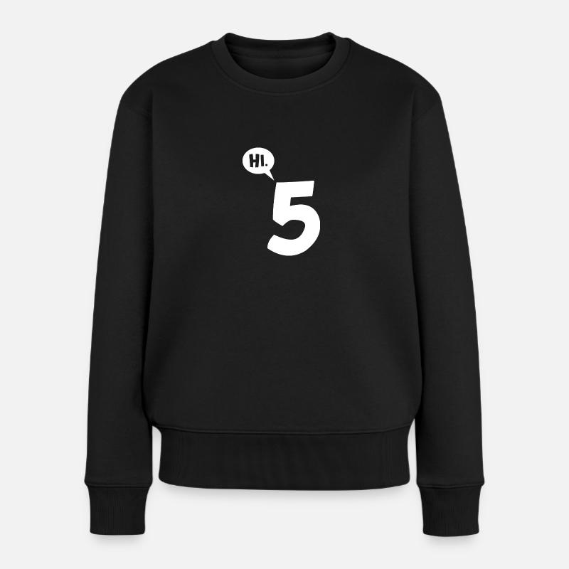Hi 5 high five - Frauen Premium Bio Pullover - Schwarz