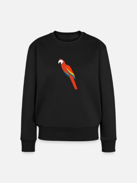 Papagei - Frauen Premium Bio Pullover - Schwarz