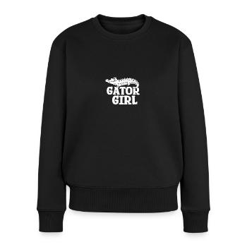 Alligator Krokodil Echse Raubtier Reptil Florida - Frauen Premium Bio Pullover - Schwarz - Vorne - Julia (174cm)