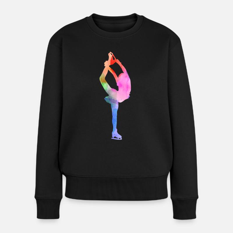 Eiskunstlauf Eiskunstlauf Schlittschuh Schlittschuh Tanz Wintersport - Frauen Premium Bio Pullover - Schwarz