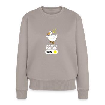Ente tanzen Spruch Dance Mode On - Frauen Premium Bio Pullover - Taupe - Vorne - Julia (174cm)