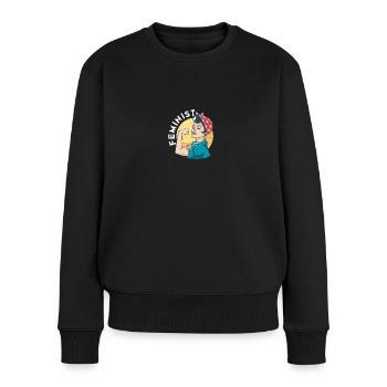 Féminisme Droits des femmes - Pull Premium bio Femme - noir - Devant - Julia (174cm)