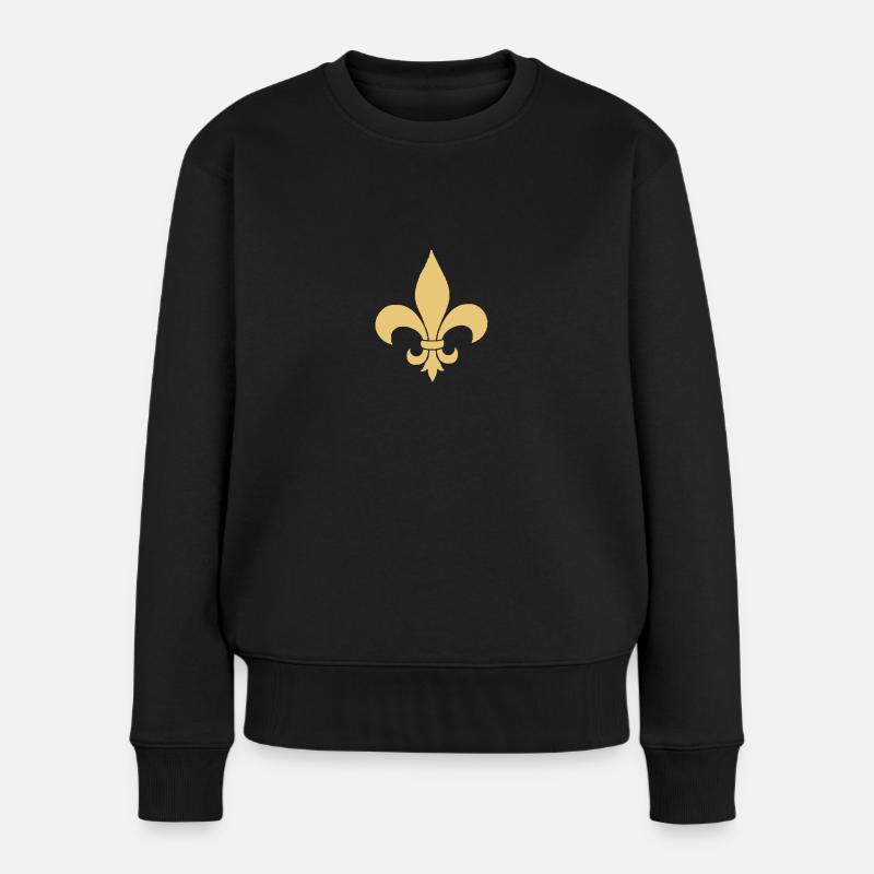 Fleur de lis - Frauen Premium Bio Pullover - Schwarz