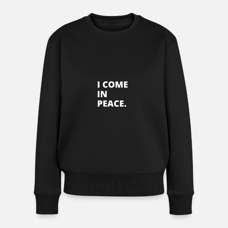 I come in peace im peace couples - Frauen Premium Bio Pullover - Schwarz