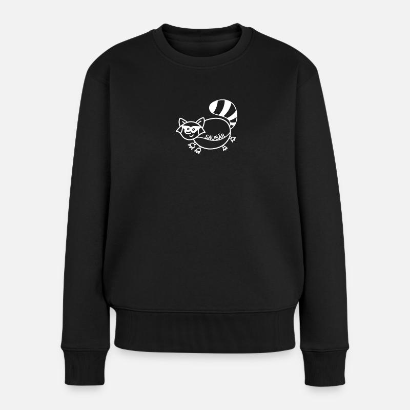 Anti-Zoo Saubär - Frauen Premium Bio Pullover - Schwarz