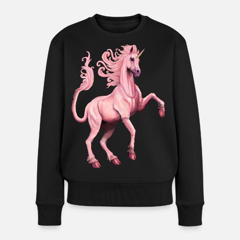 licorne rose - Pull Premium bio Femme - noir
