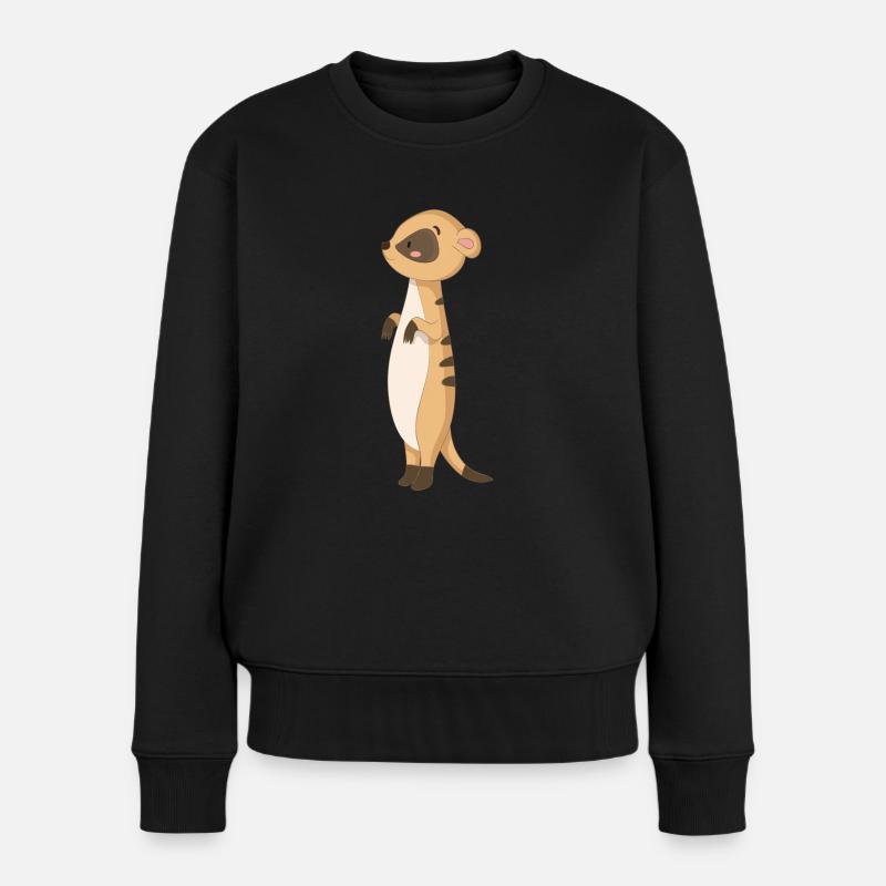 Mangust Erdmännchen - Frauen Premium Bio Pullover - Schwarz