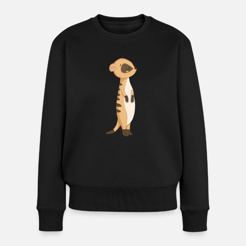 Süßes Erdmännchen - Frauen Premium Bio Pullover - Schwarz