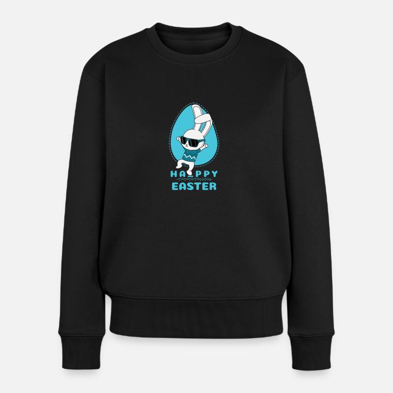 Frohe Ostern - Frauen Premium Bio Pullover - Schwarz