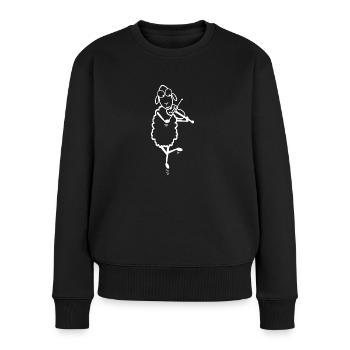Schaf spielt Geige - Frauen Premium Bio Pullover - Schwarz - Vorne - Julia (174cm)