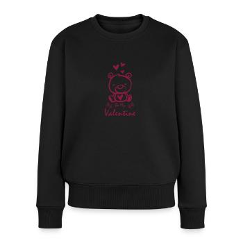 Be my Valentine Heart Teddy - Women's Premium Organic Jumper - black - Front - Julia (174cm)