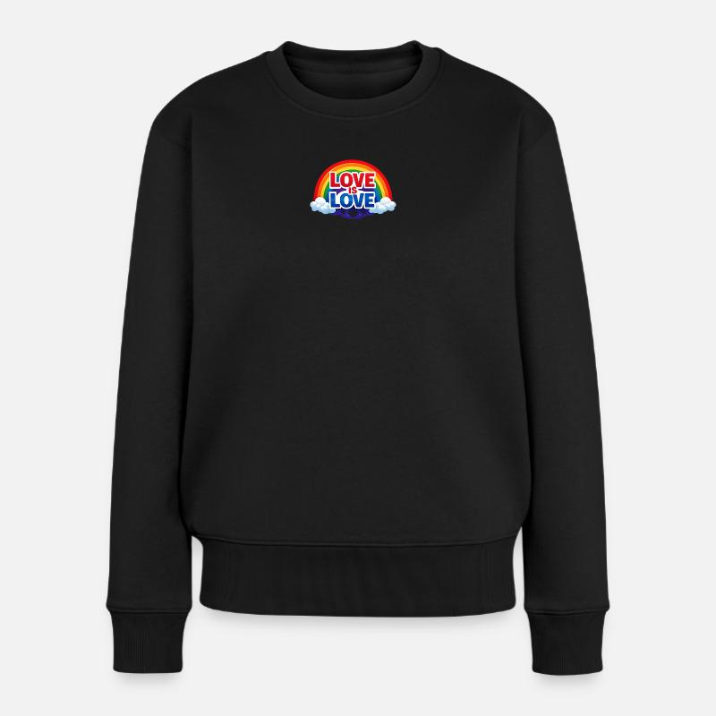 Emblème arc-en-ciel de L’amour est l’amour - Pull Premium bio Femme - noir