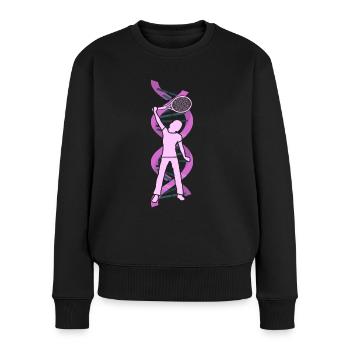 tennis tennisgirl tennis-adn tennisgen tennis-maman - Pull Premium bio Femme - noir - Devant - Julia (174cm)