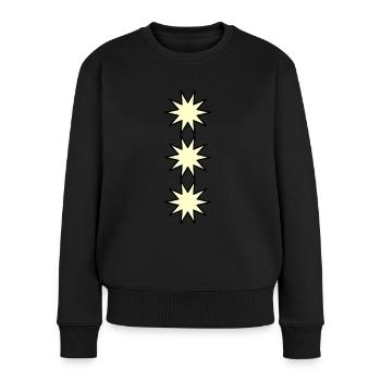 Design 3 étoiles, sobre, shirts, accessoires - Pull Premium bio Femme - noir - Devant - Julia (174cm)