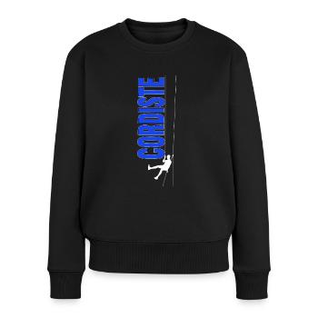 Cordiste - le plus beau métier du monde - Pull Premium bio Femme - noir - Devant - Julia (174cm)