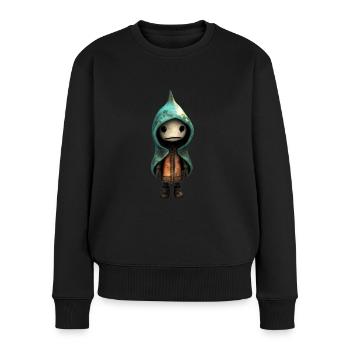 Niedliches Monster - Frauen Premium Bio Pullover - Schwarz - Vorne - Julia (174cm)