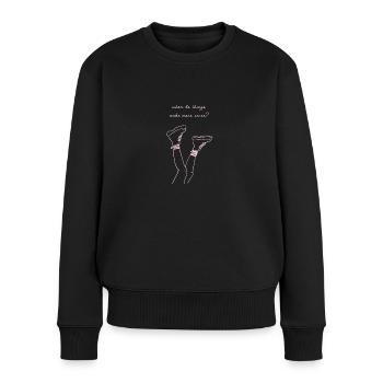 Citations non motivantes - les choses ont du sens - Pull Premium bio Femme - noir - Devant - Julia (174cm)